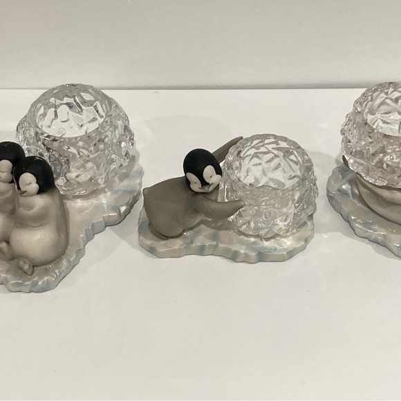 PartyLite Set of 3 Polar Penguin Pals Votive Holders - Picture 3 of 14